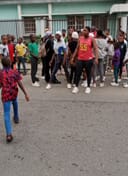 Children and caregivers together at the home